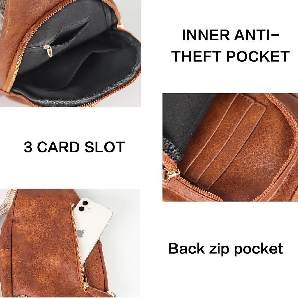 Relang Bolso bandolera para mujer, cangureras de cuero cruzado para...