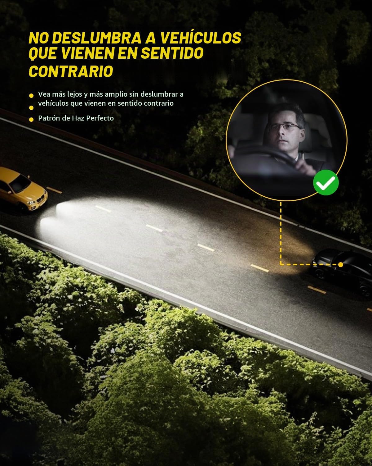 AUXITO Bombilla LED 9003, brillo de 80000 lúmenes, 6500 K, blanco P...
