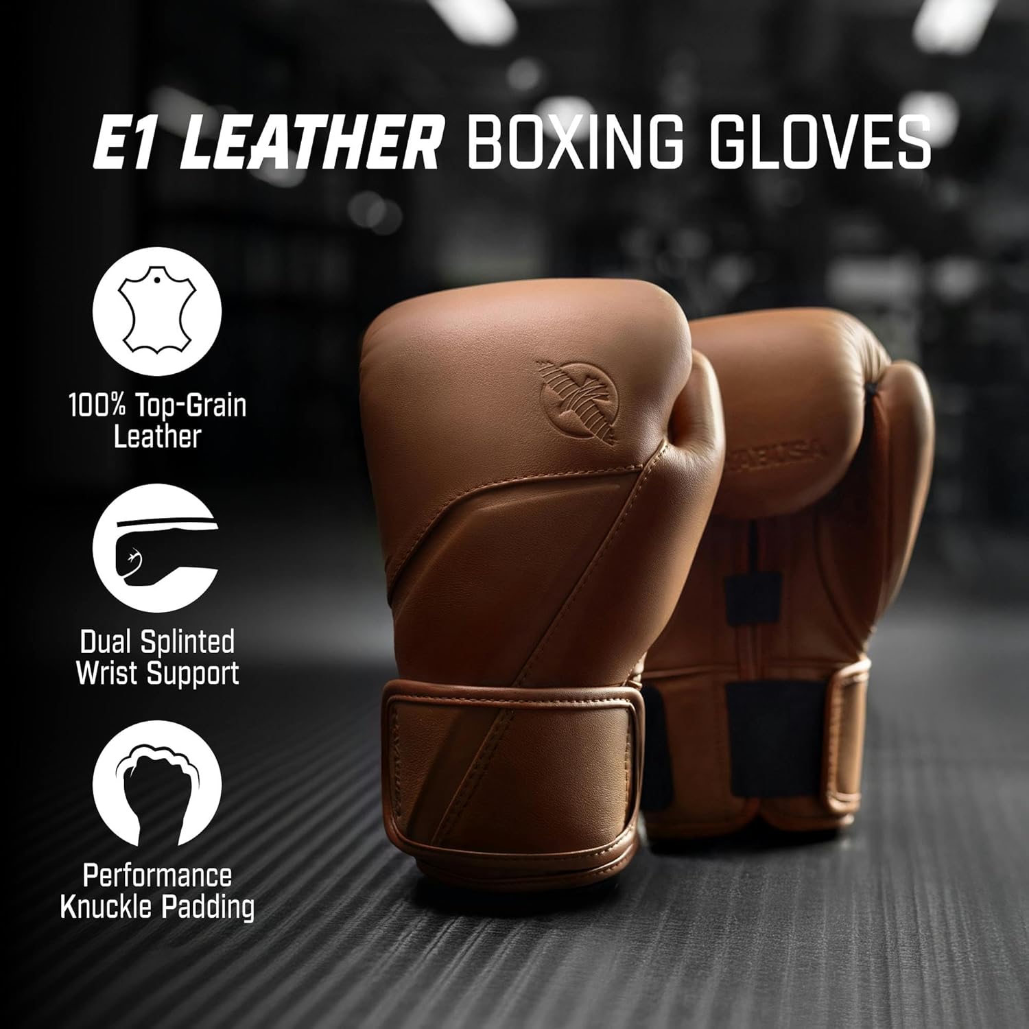 Hayabusa Guantes de boxeo de cuero E1 para hombres y mujeres, prote...