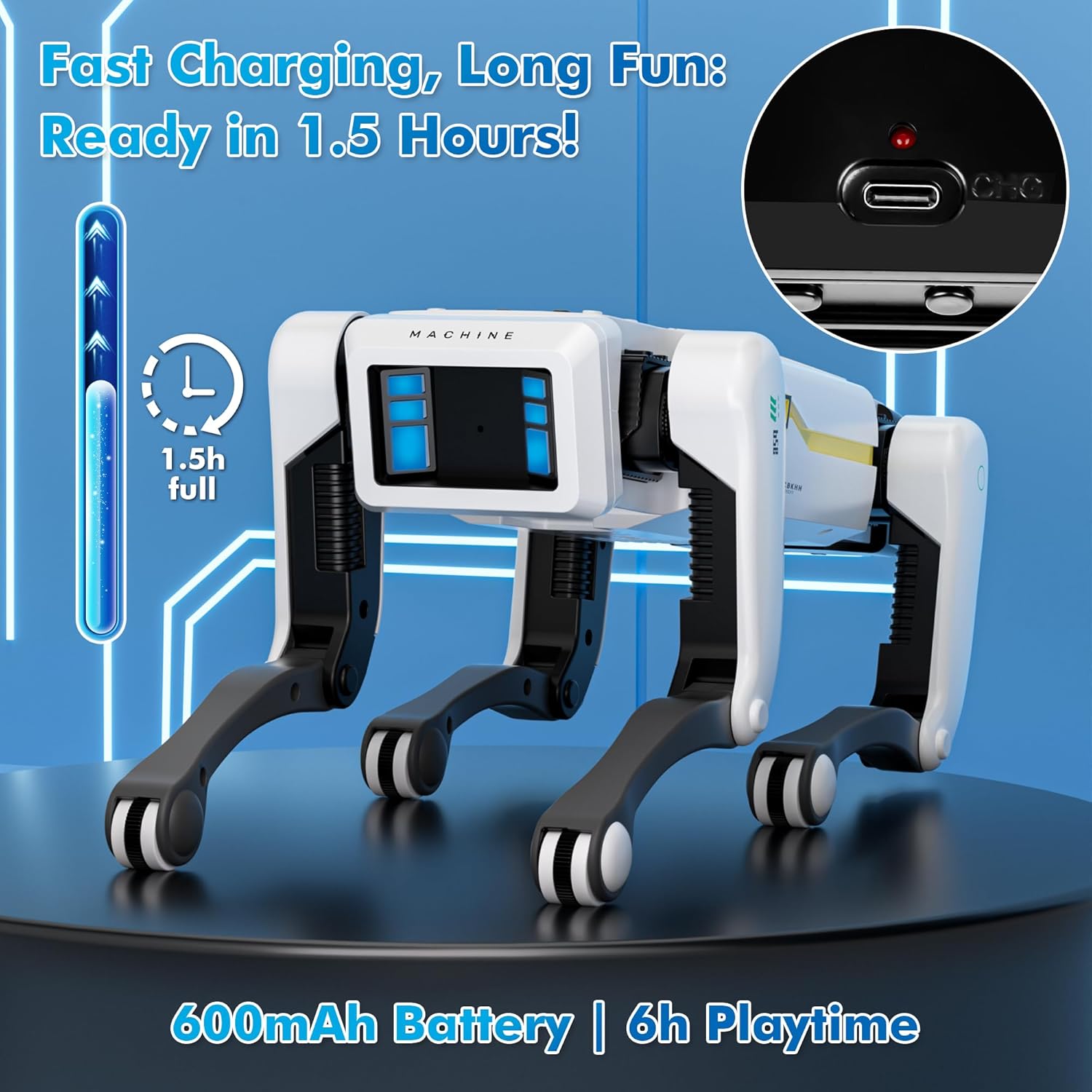 Dingdongwu Smart Robot Dog - Mascota interactiva STEM con control d...