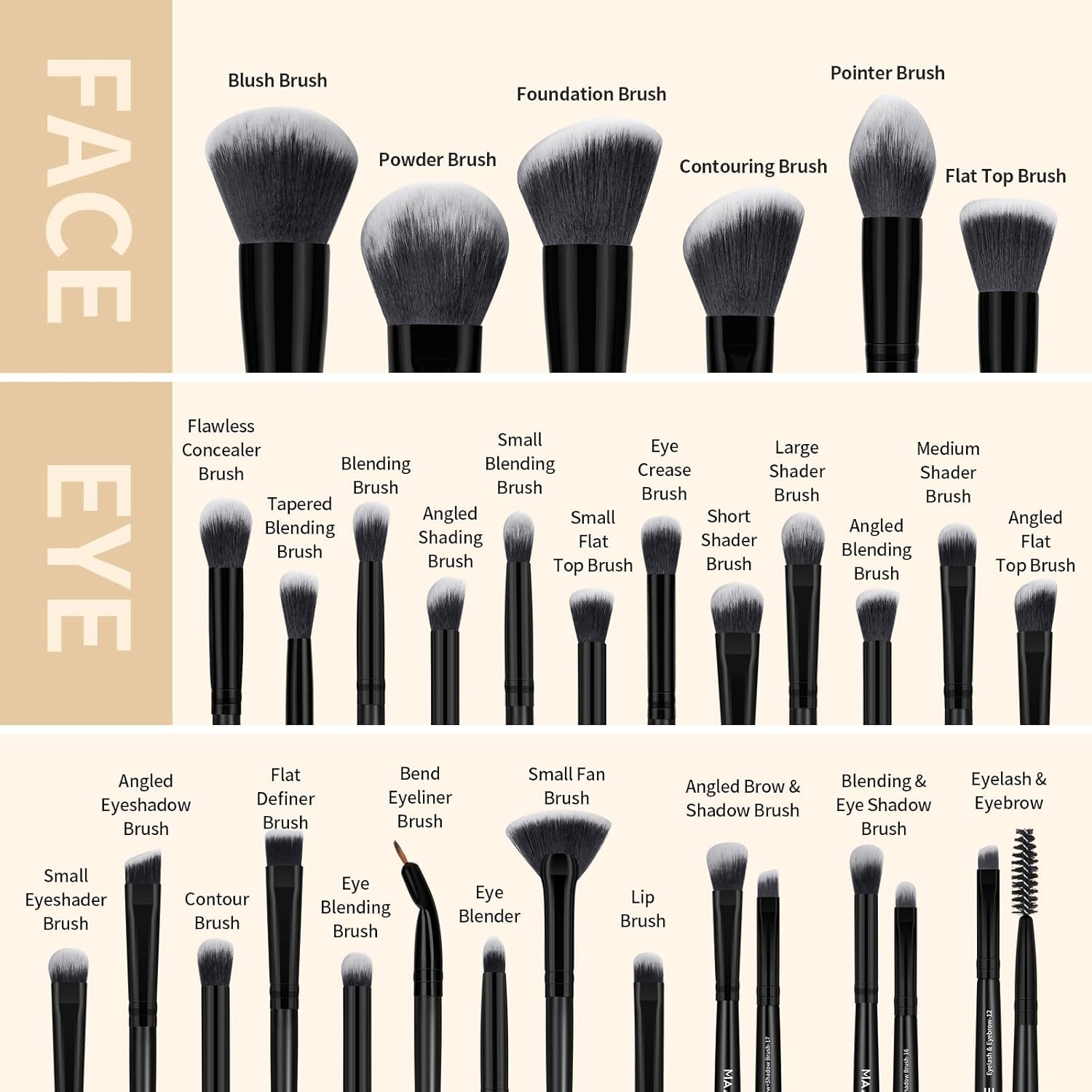 MAANGE Juego de Brochas de Maquillaje de 51 Piezas Profesionales pa...