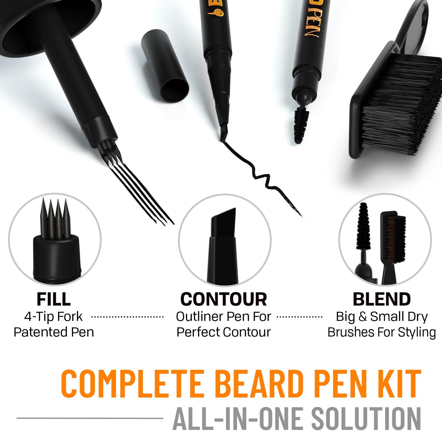 FOLLICLE BOOSTER Kit de Peinado con Pluma Rellenadora de Barba para...
