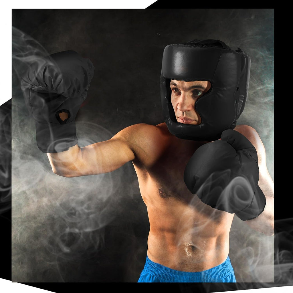 Kanayu Juego de 7 piezas de guantes de boxeo de 16 onzas, casco par...