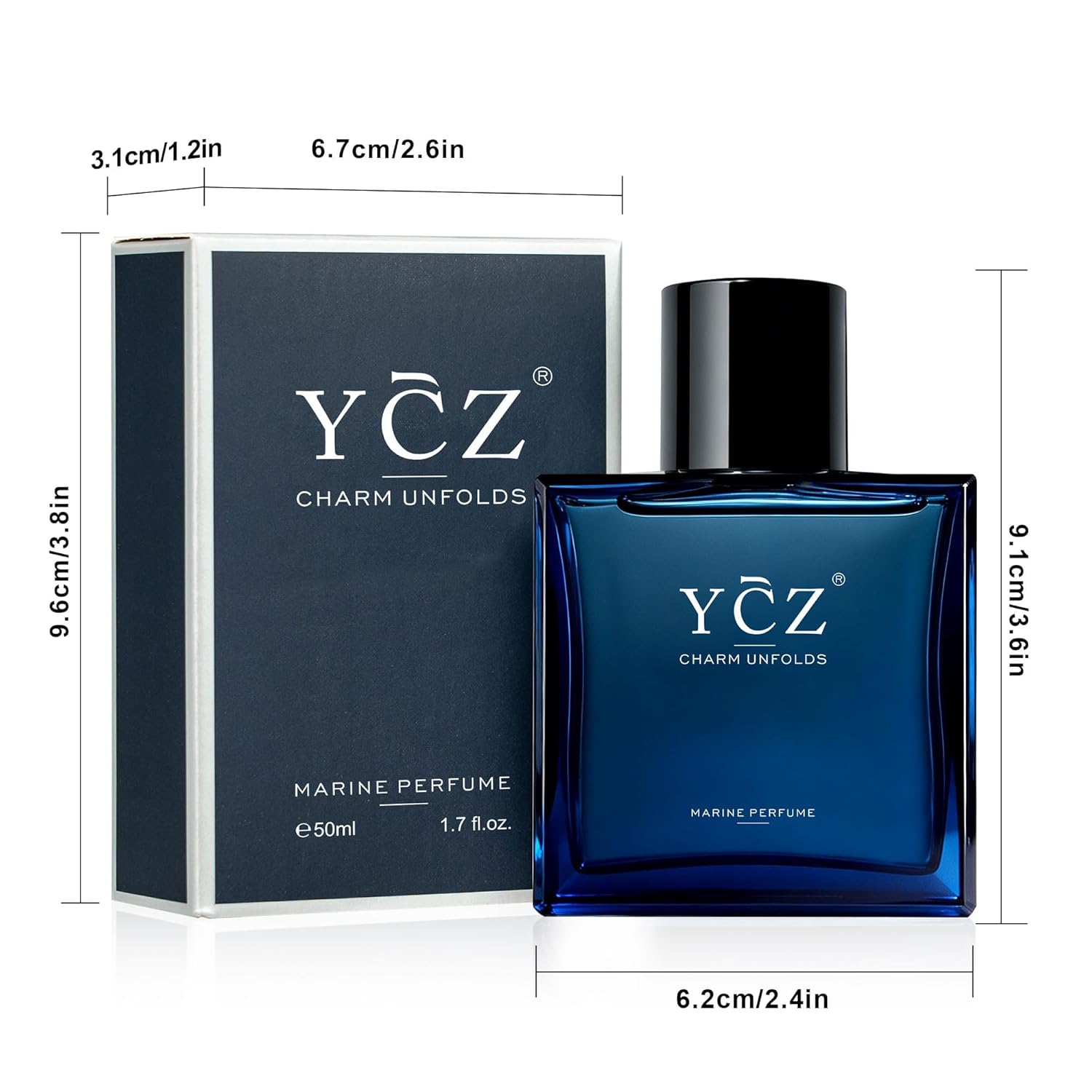 Ycz Charm Unfolds Perfume Marino para Hombres, 1.7 oz. Colonia Eau...