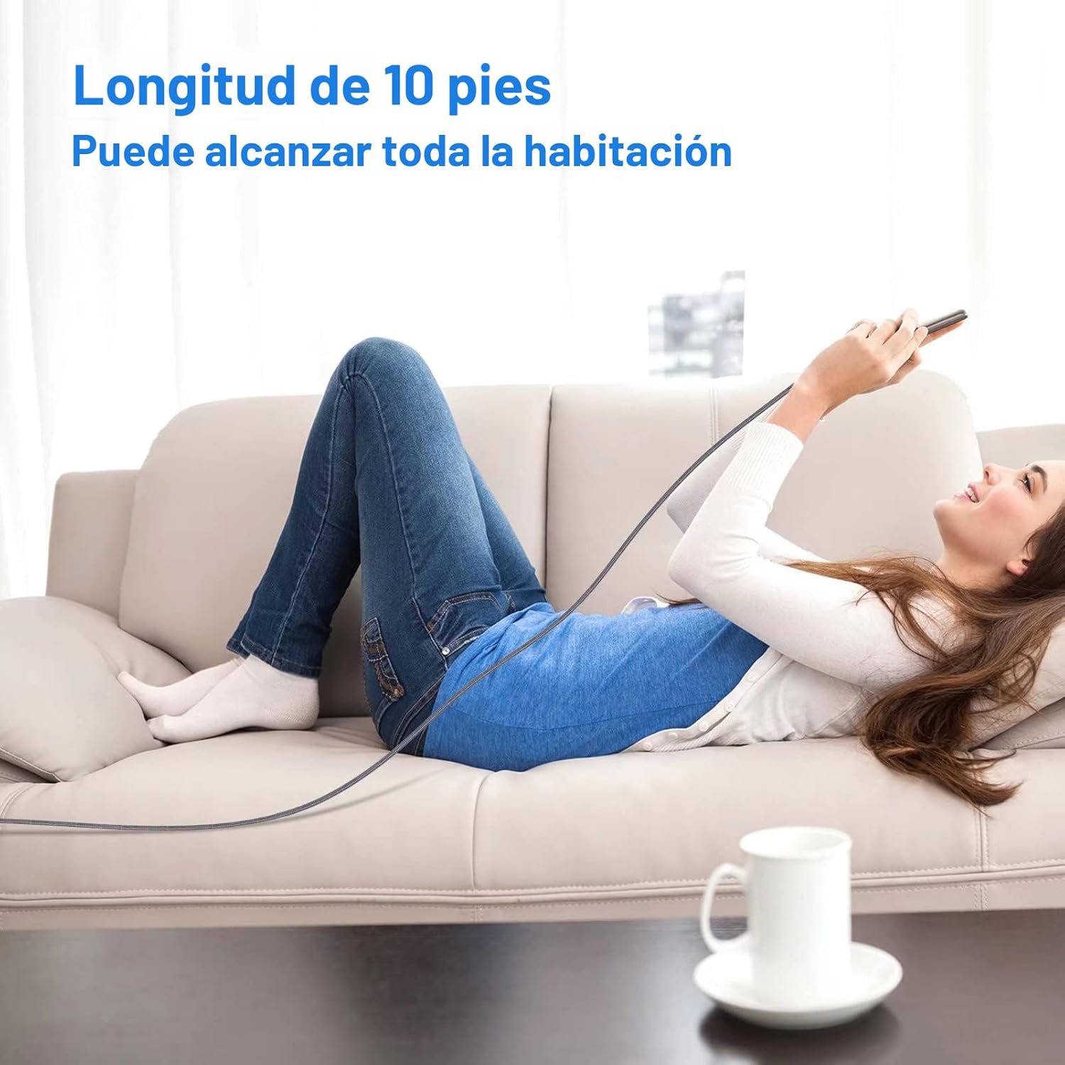 Durcord 2Pack 10 pies Cable Cargador USB C - Carga Rápida 100W para...