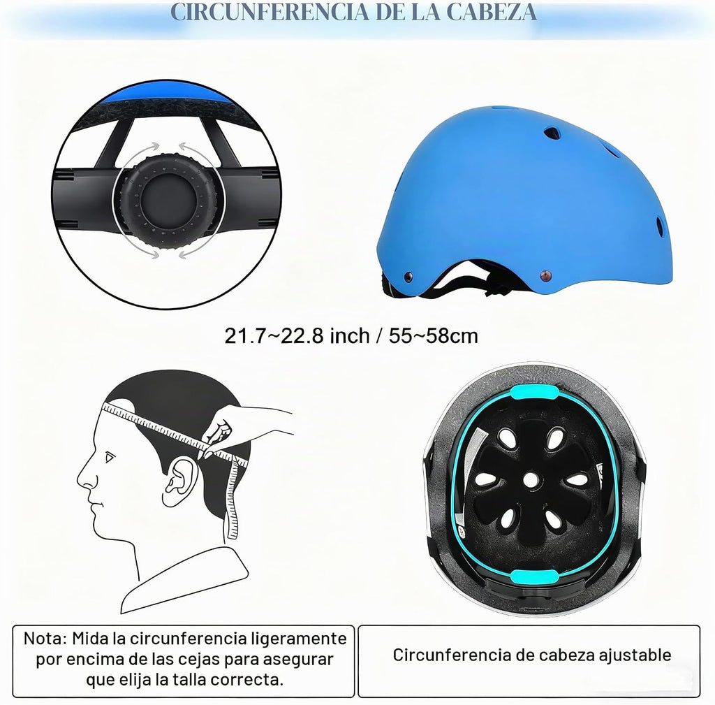 WayEee Juego de casco de bicicleta para niños, rodilleras, equipo d...