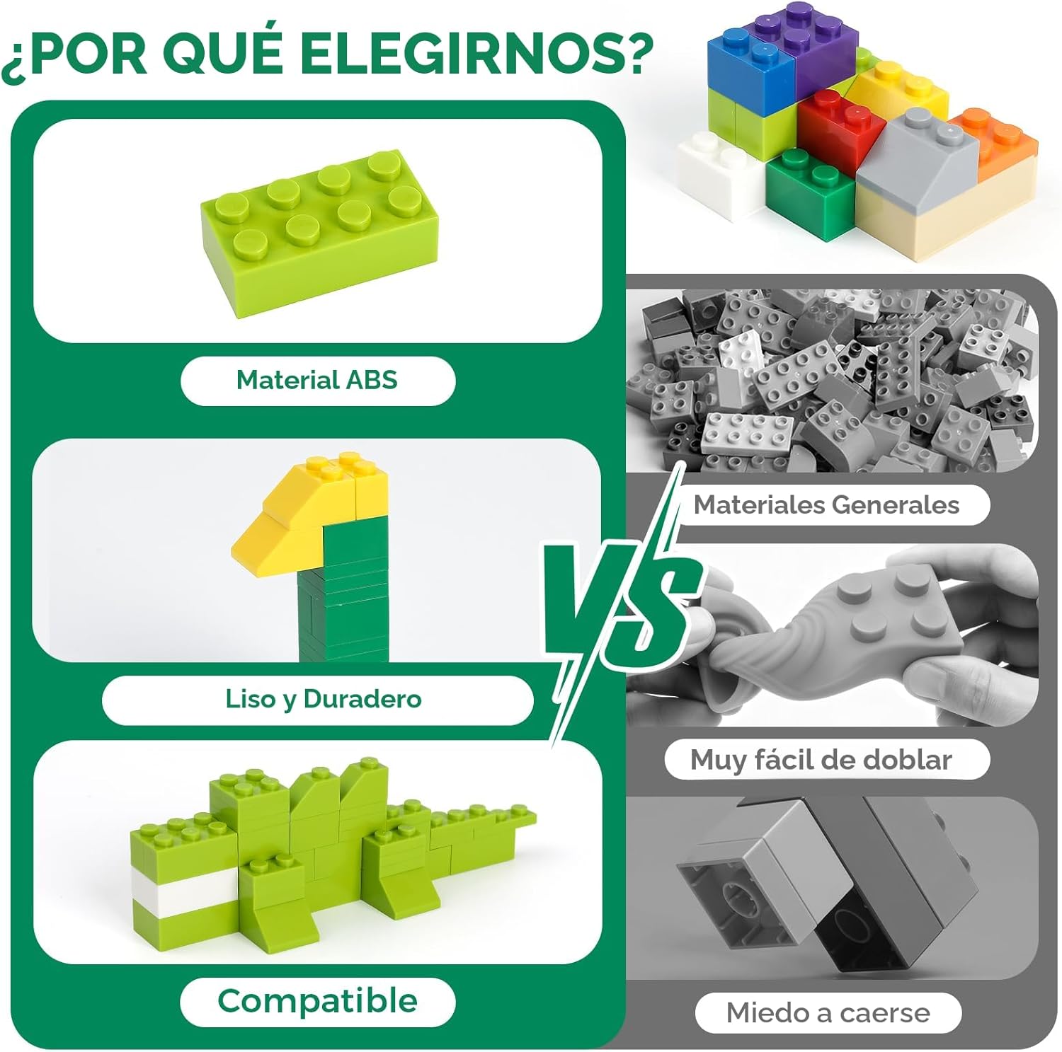HUIZDQ 1500 piezas de ladrillos de construcción, bloques pequeños c...