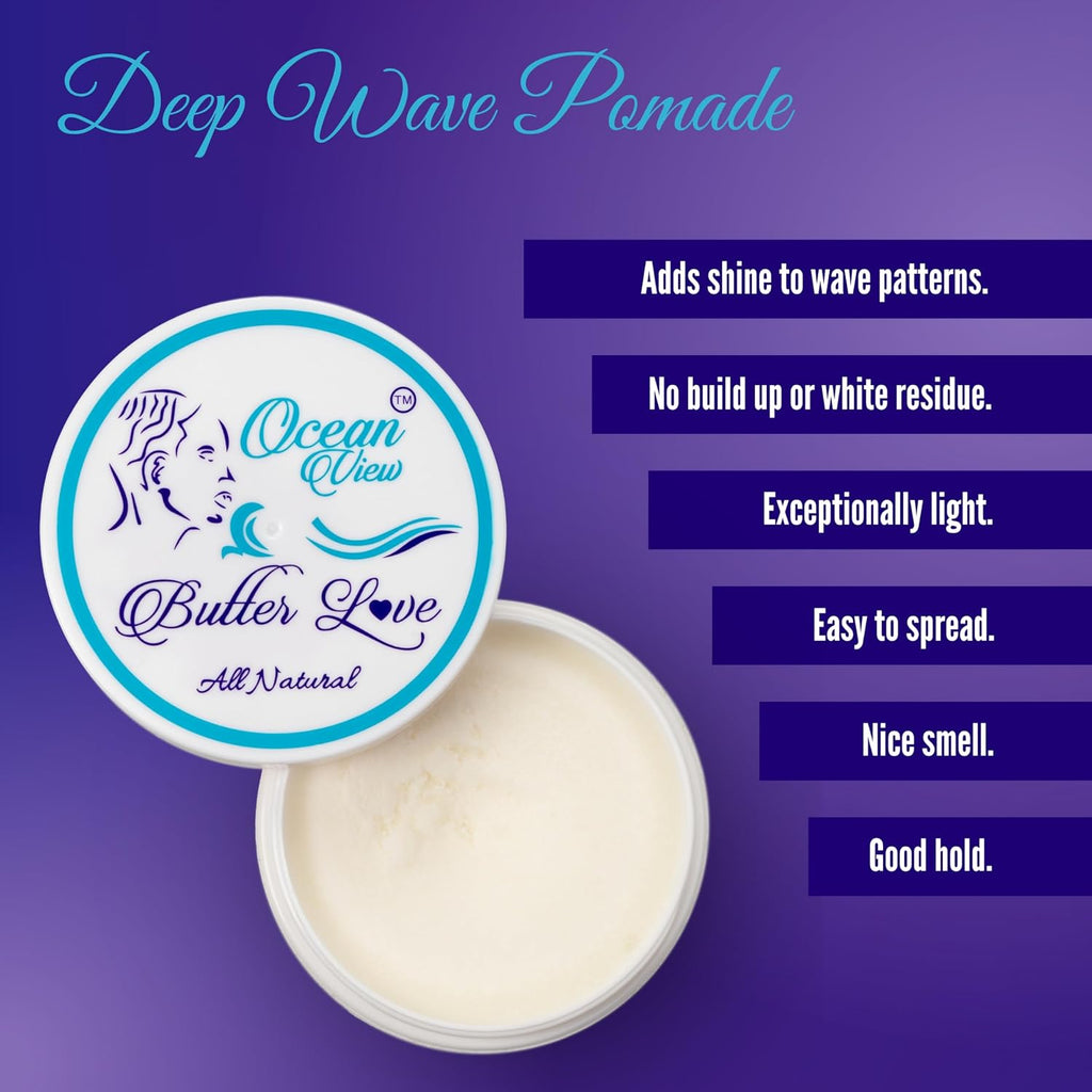 OCEAN VIEW DEEP WAVES POMADE Butter Love, grasa de ondas 360 para h...