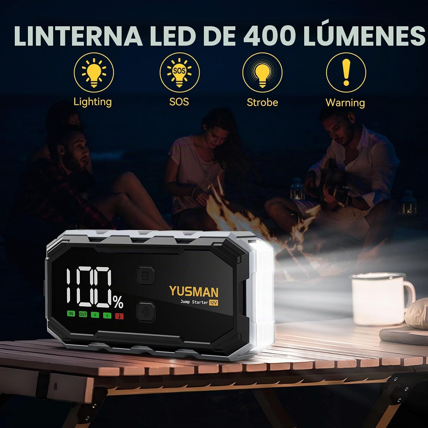Arrancador de coche YUSMAN, paquete de batería de salto de 8000A 12...