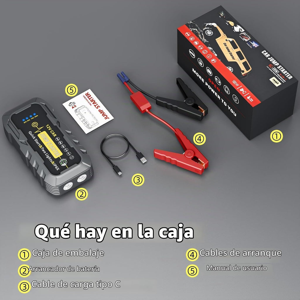 Arrancador de batería de automóvil, batería de arranque de coche de...