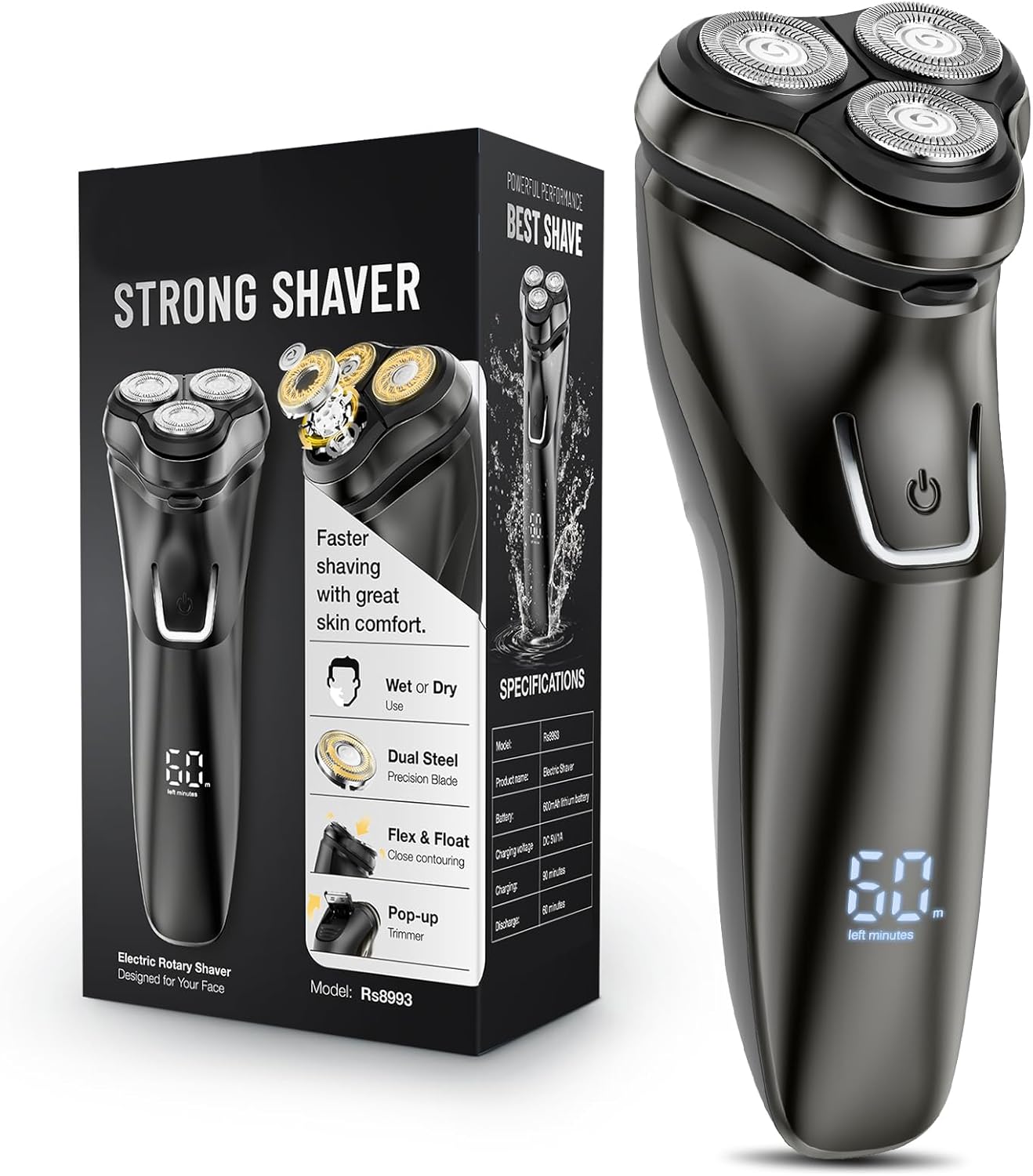 Maquinilla de afeitar eléctrica para hombres inalámbrica: afeitador...