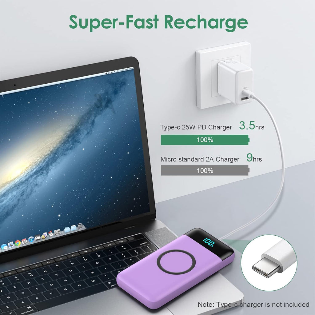 Cargador portátil inalámbrico de 30,800 mAh, cargador de batería US...