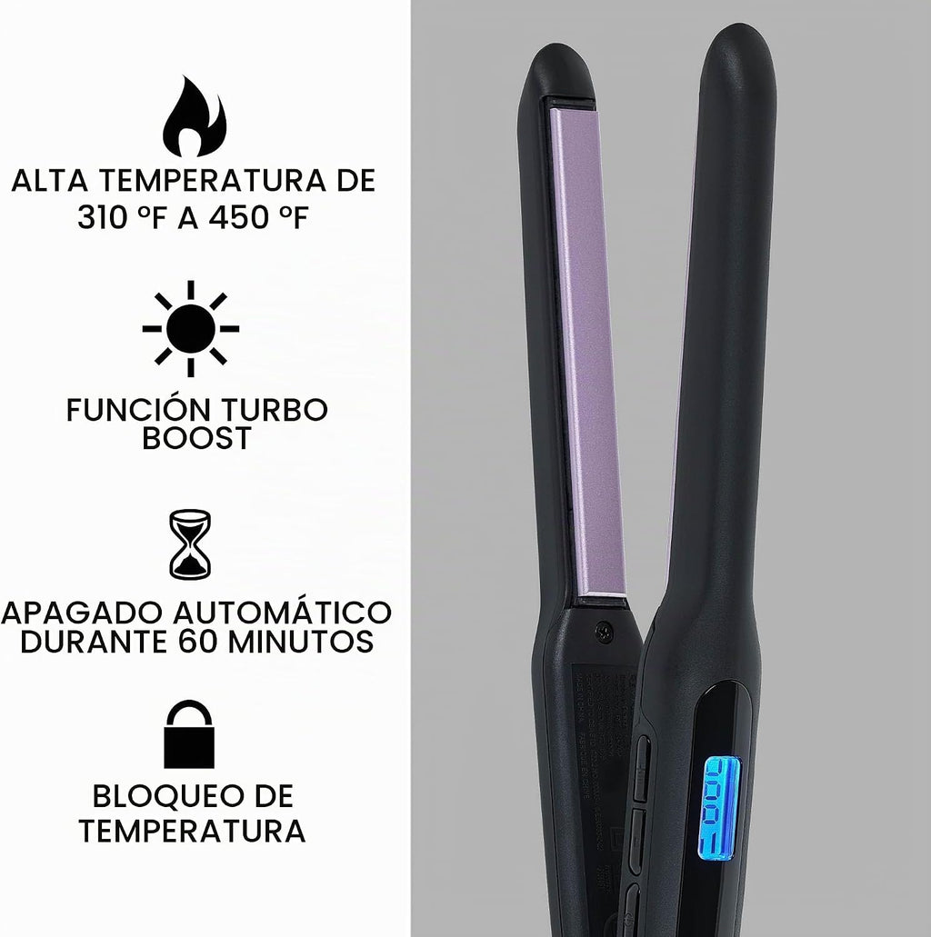 Remington Plancha plana antiestática, 1\/2 pulgada, titanio + reves...