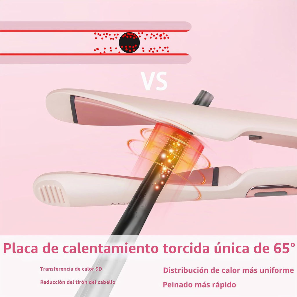 ANGENIL Alisador y rizador de cabello profesional 2 en 1, plancha p...