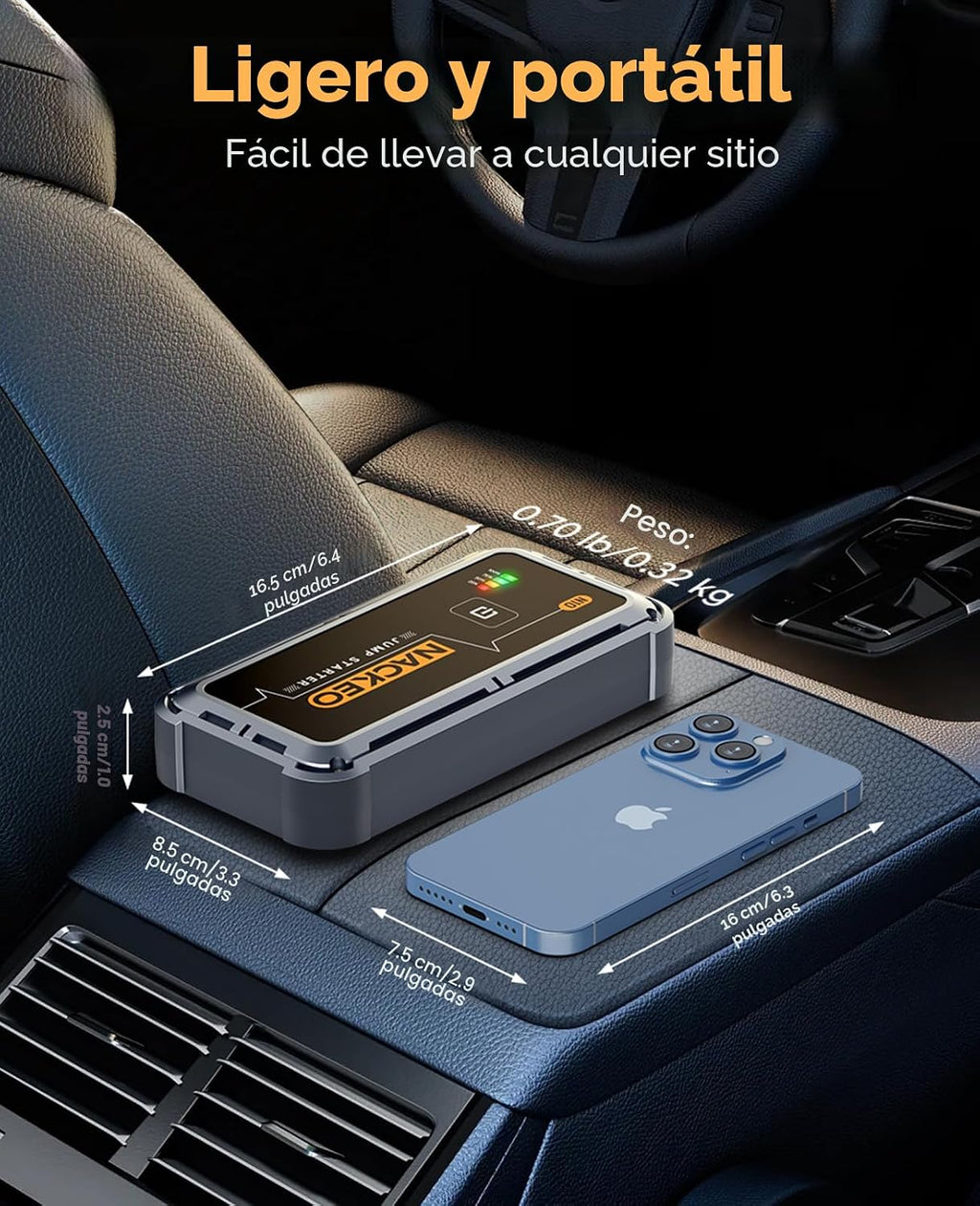 NACKEO Batería portátil de arranque de coche 5000A Paquete de bater...