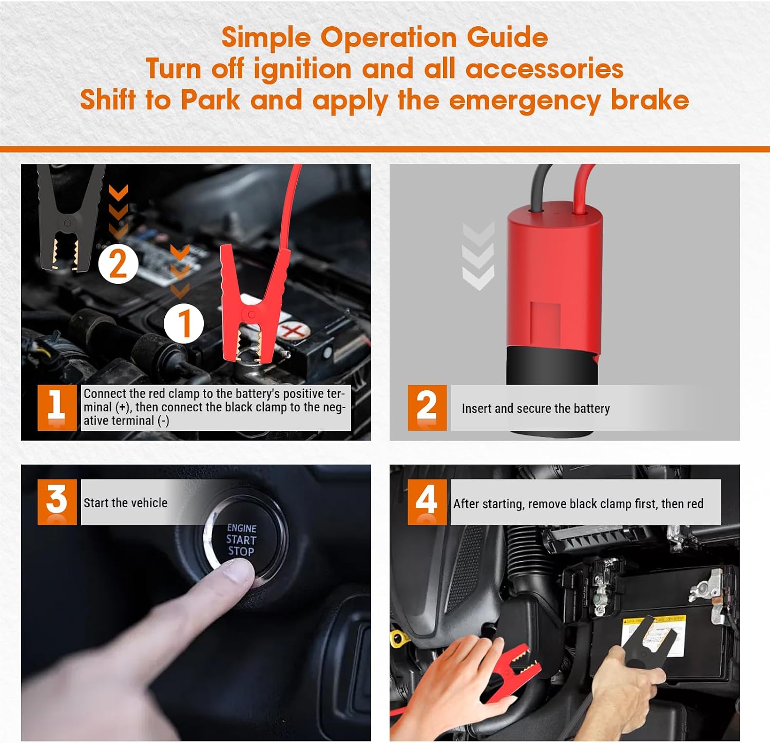 Cables de puente para automóvil con adaptador compatibles con bater...