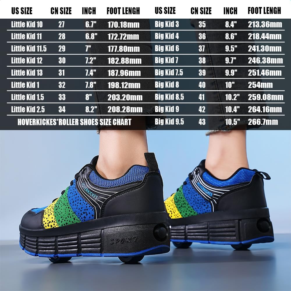 HOVERKICKES Kids Roller Skate Shoes with Wheels Roller Sneakers for...