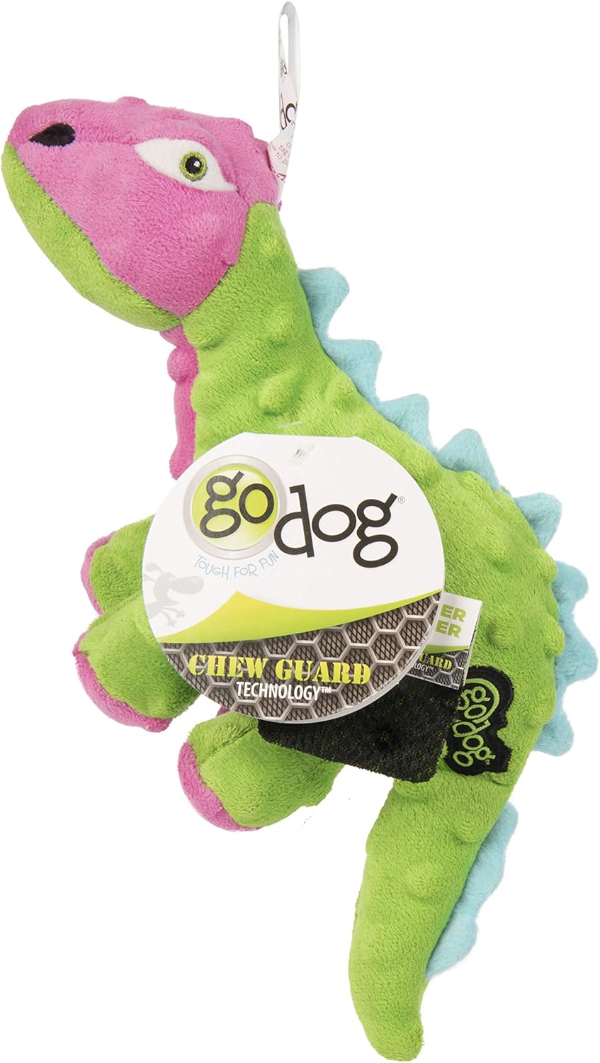 goDog Dinos Spike Squeaky - Juguete de peluche para perro, tecnolog...