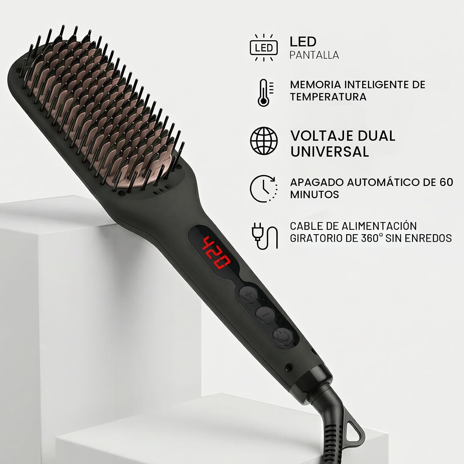 MEGAWISE Cepillo alisador de pelo iónico Pro Ceramic para salón en...