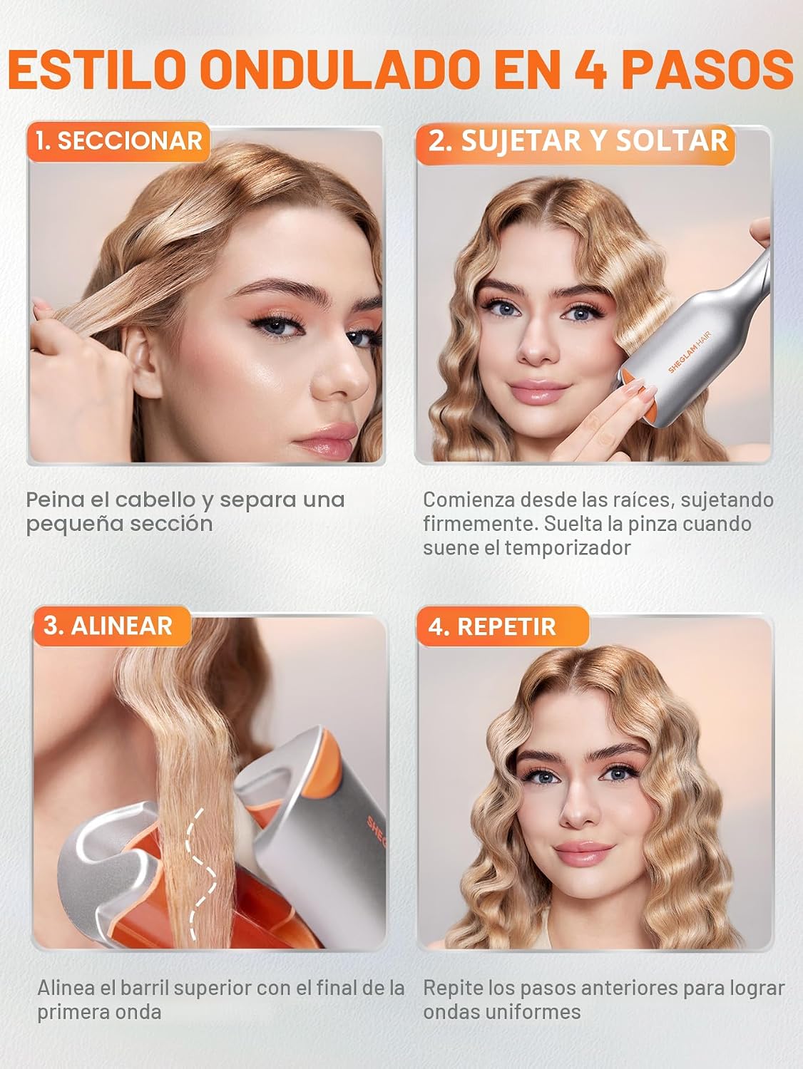 SHEGLAM 1.9 cm Ondulador Profundo para Cabello Corto, Herramienta d...