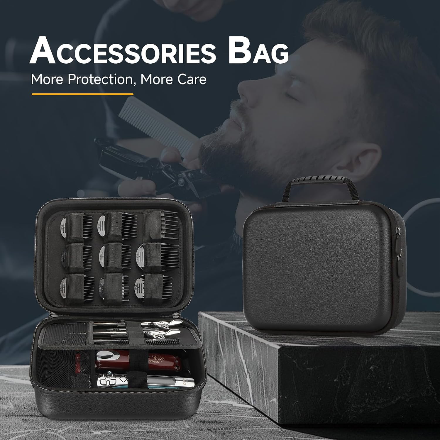 MOSLA Estuche duro para accesorios de peluquero para cortar el cabe...
