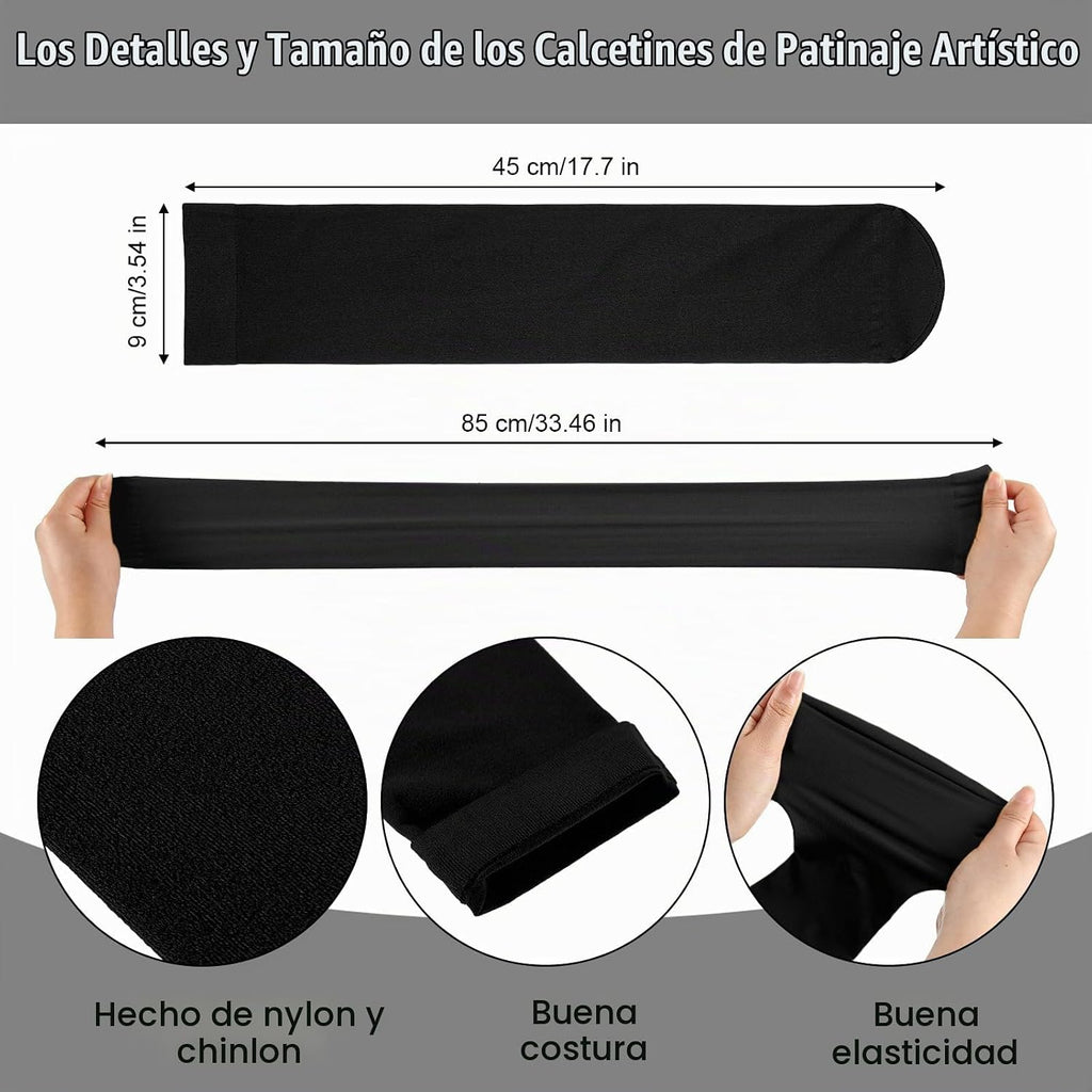 Toulite 12 pares de calcetines de patinaje artístico, calcetines de...