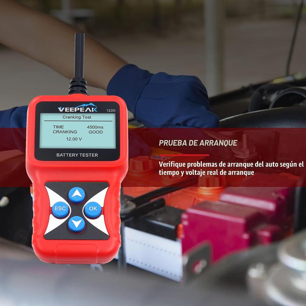 Veepeak Probador de Batería de Coche de 12V, Probador de Carga Auto...