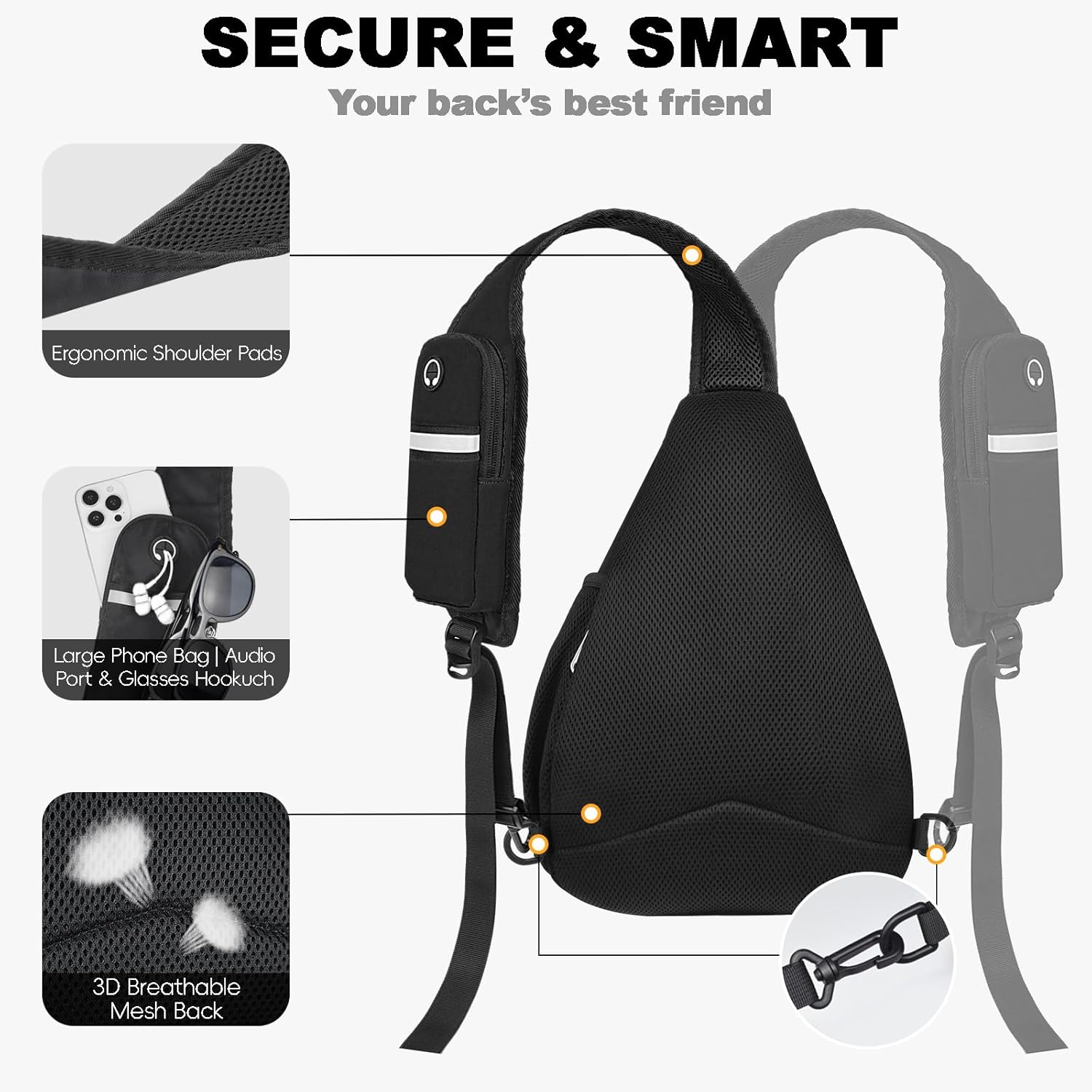 Seektop Bolsa cruzada antirrobo para mujer, con bloqueo RFID, imper...