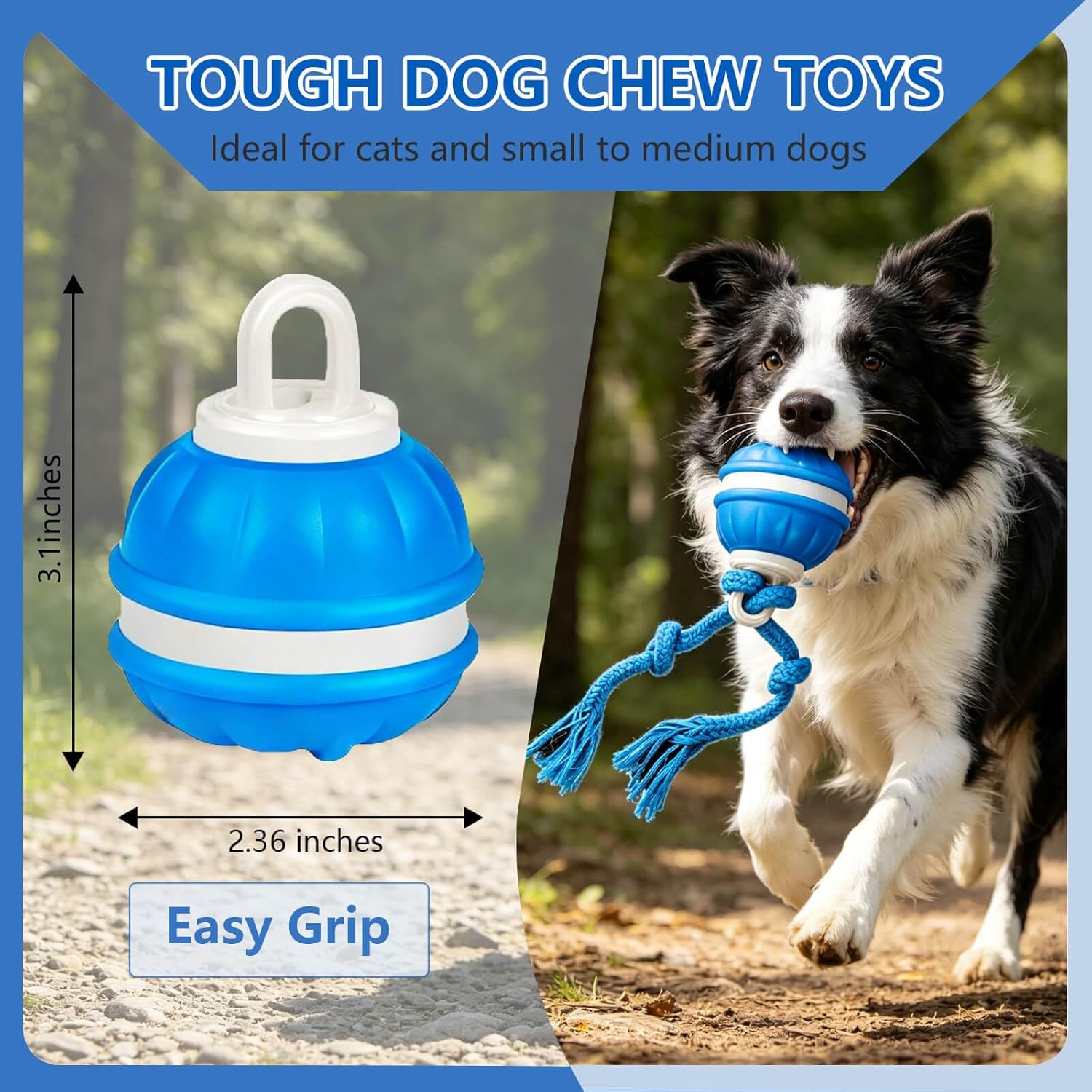 Craynivel Pelota interactiva para perros, juguete de 360° con luces...