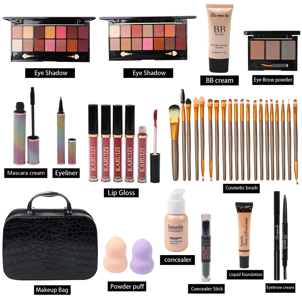 Kit de maquillaje todo en uno, kit completo multiusos esencial con...