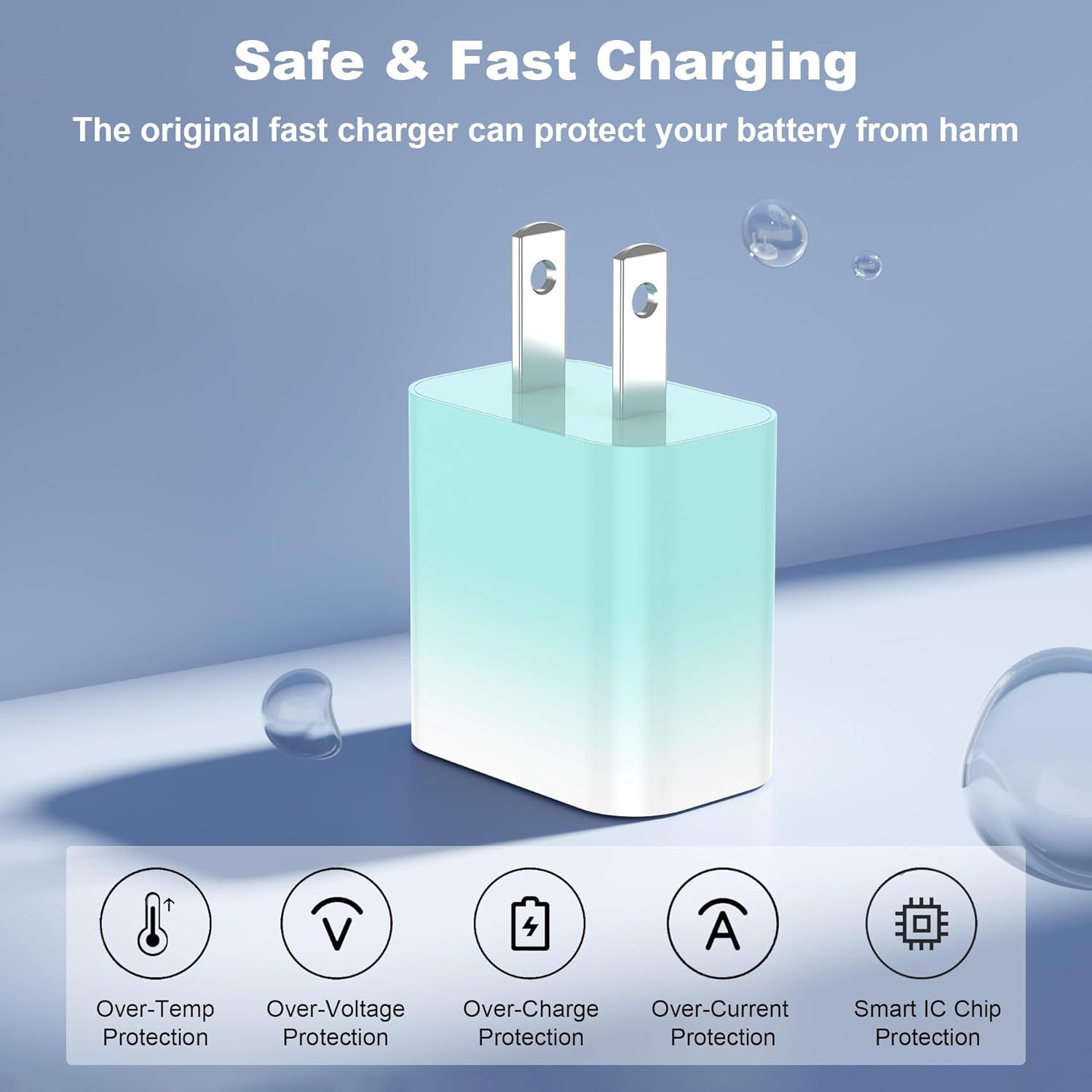 GREPHONE Cargador para iPhone de carga rápida, Cargador de pared US...