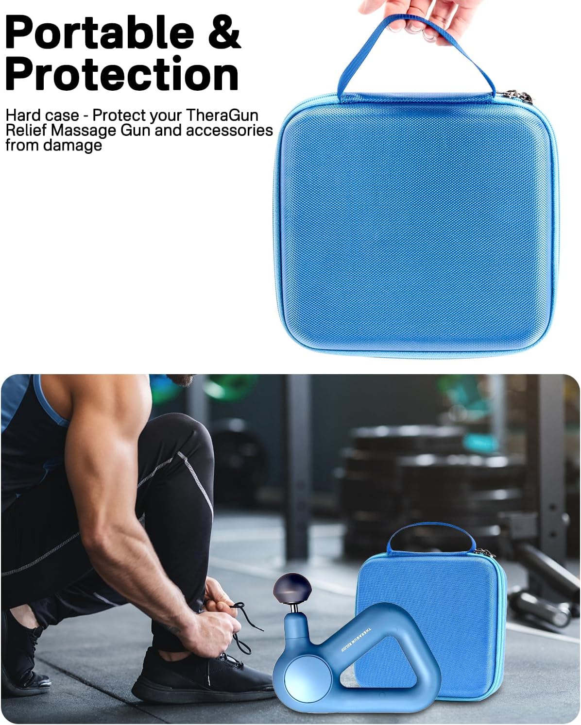 RAIACE Funda para pistola de masaje, funda rígida de almacenamiento...