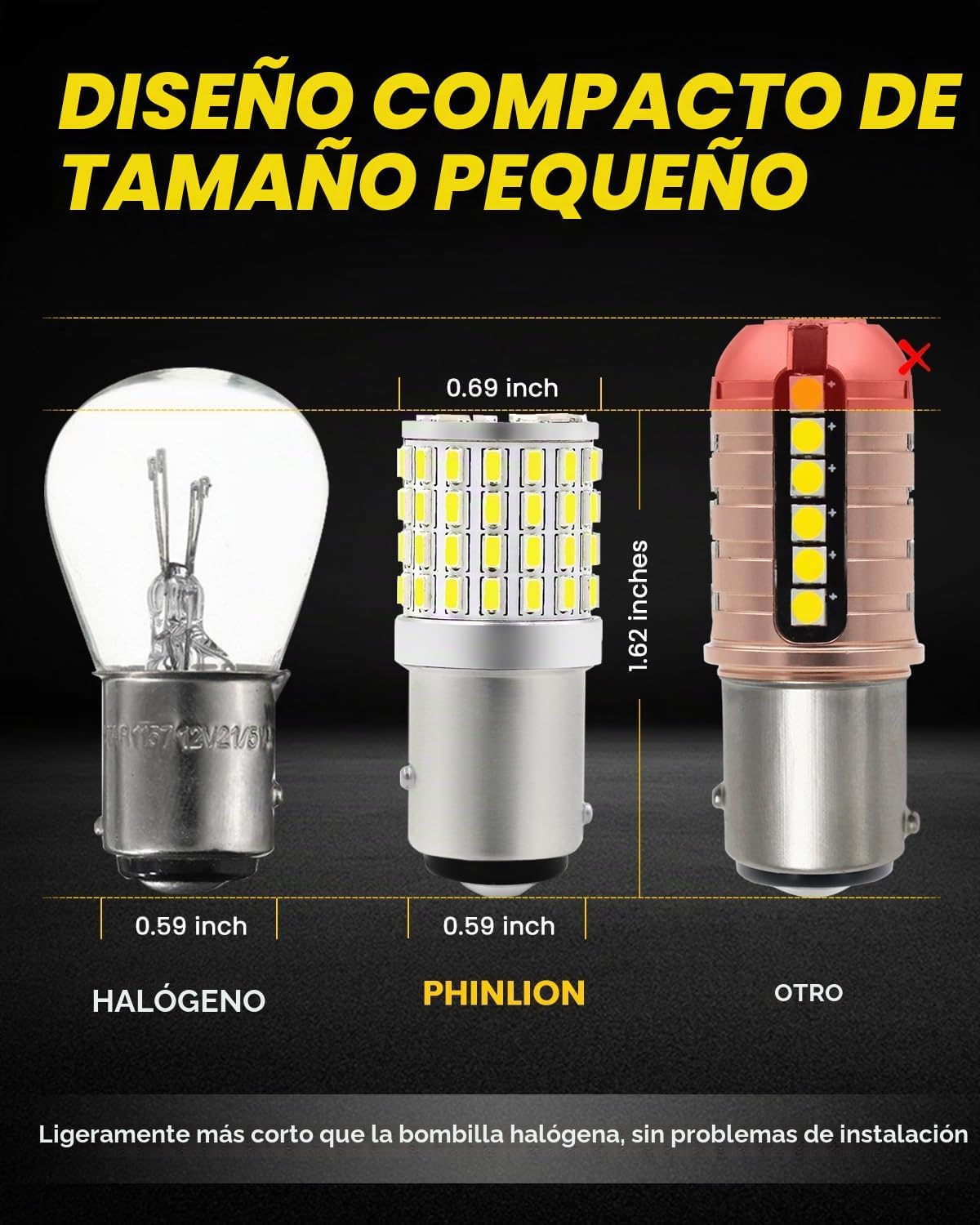 PHINLION 1157 Bombillas LED de luz blanca, 2000 lúmenes súper brill...