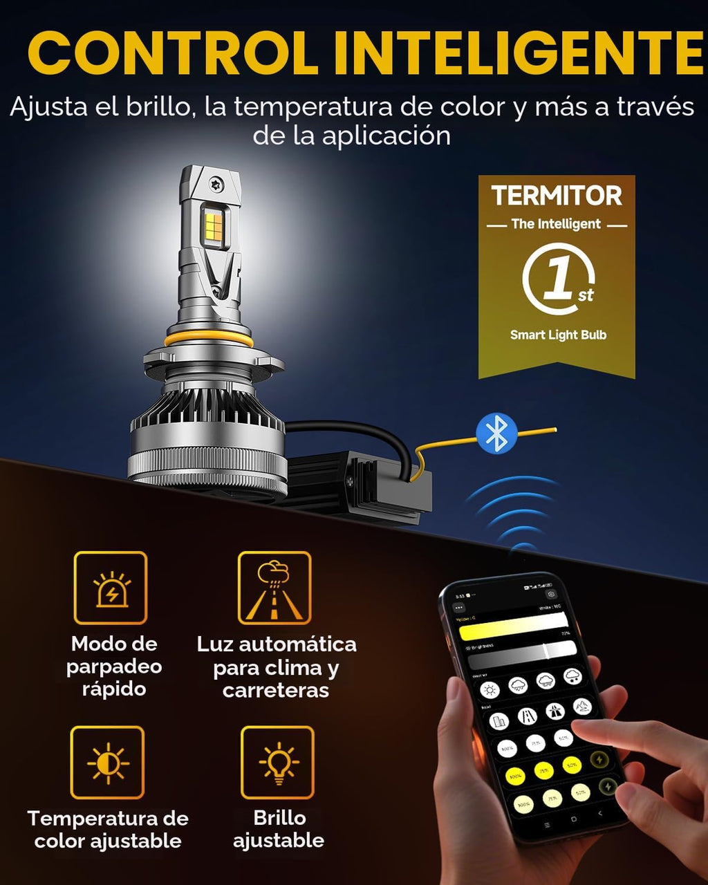 Termitor 9005\/HB3 - Bombillas inteligentes, hasta 15 x 0-106,000 l...