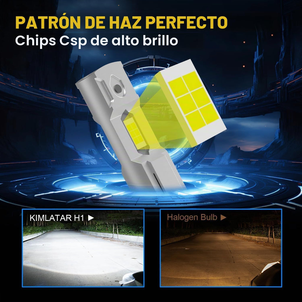 Bombilla H1LL\/H1 32000LM blanco frío 1:1 halógeno, 80000 horas de luz