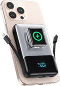Cargador portátil magnético para iPhone con cable integrado, cargad...
