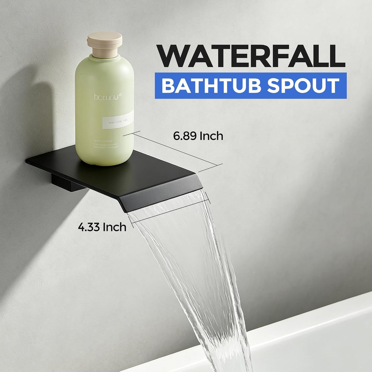ALGRTS Grifo de bañera en cascada de montaje en pared con ducha de...
