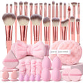 HGHDBT Juego de 46 brochas de maquillaje rosa, kit de maquillaje pr...