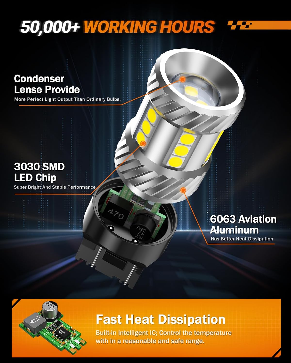 SEALIGHT 7443 7440 Bombilla LED Blanca de Luz de Reversa, 7441 7444...