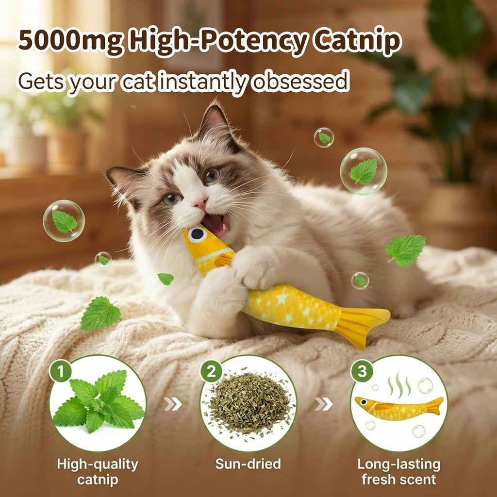 MAXTOOA Juguetes para gatos de interior con 5000 mg de hierba gater...