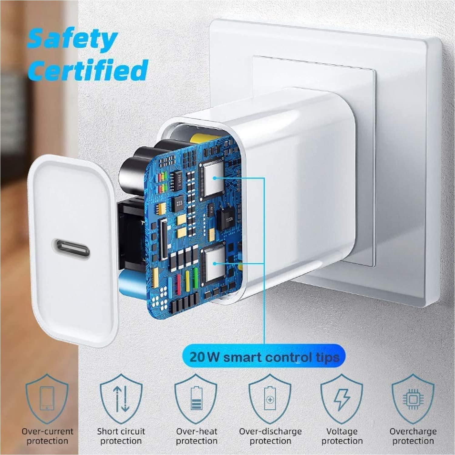 Cargador rápido para iPhone 13 12 11 [certificado Apple MFi], paque...