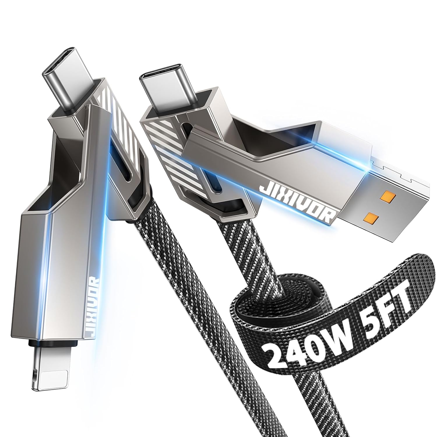 [Uno es suficiente] Compatible con cable USB C a Lightning 4 en 1,...