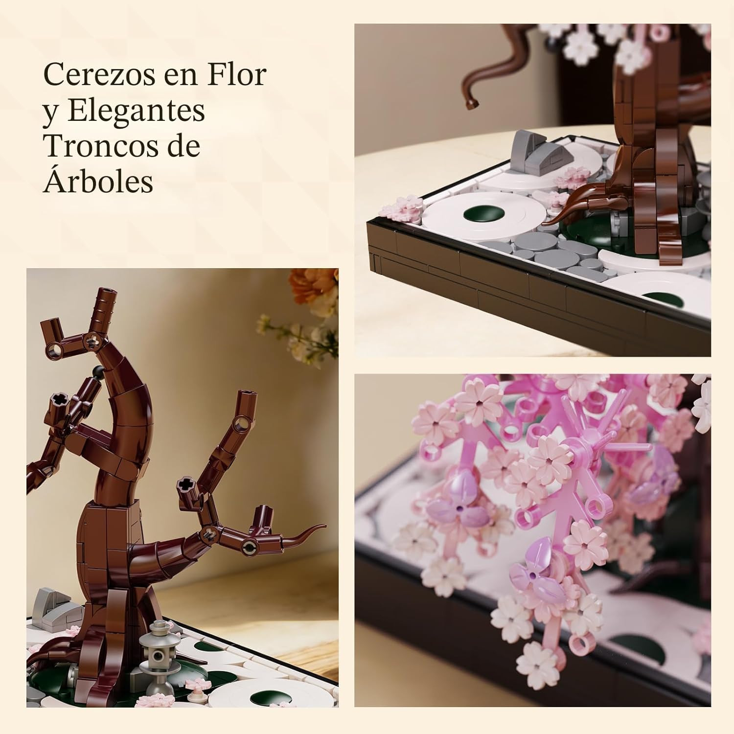 Wise Block - Juego de bloques de construcción de árbol de cerezo pa...