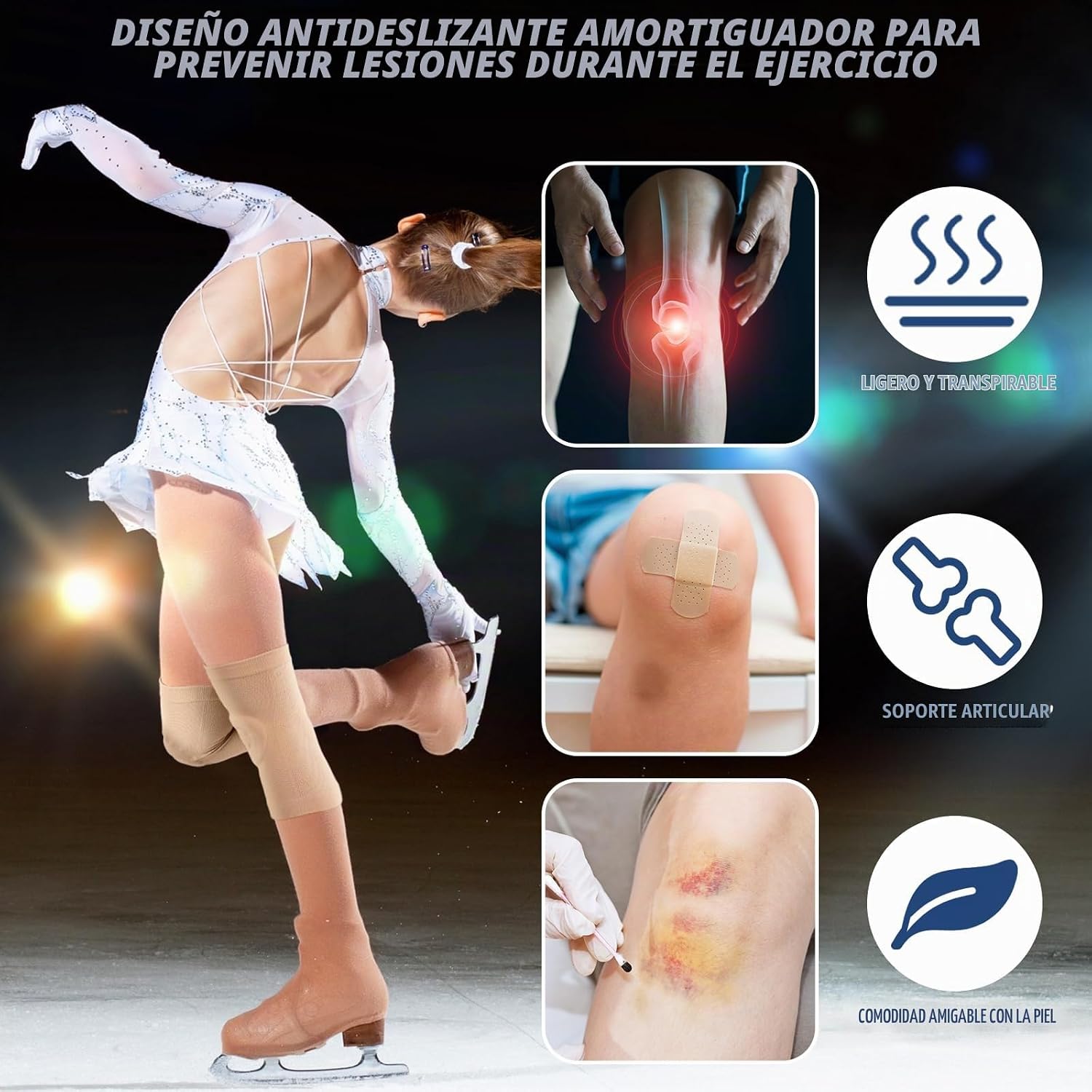 Shappy 2 Pares de Rodilleras para Patinaje sobre Hielo con Gel para...