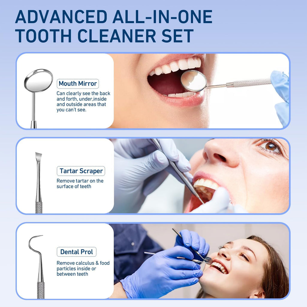 Eliminador de placa\/sarro para dientes, kit de limpieza dental de...
