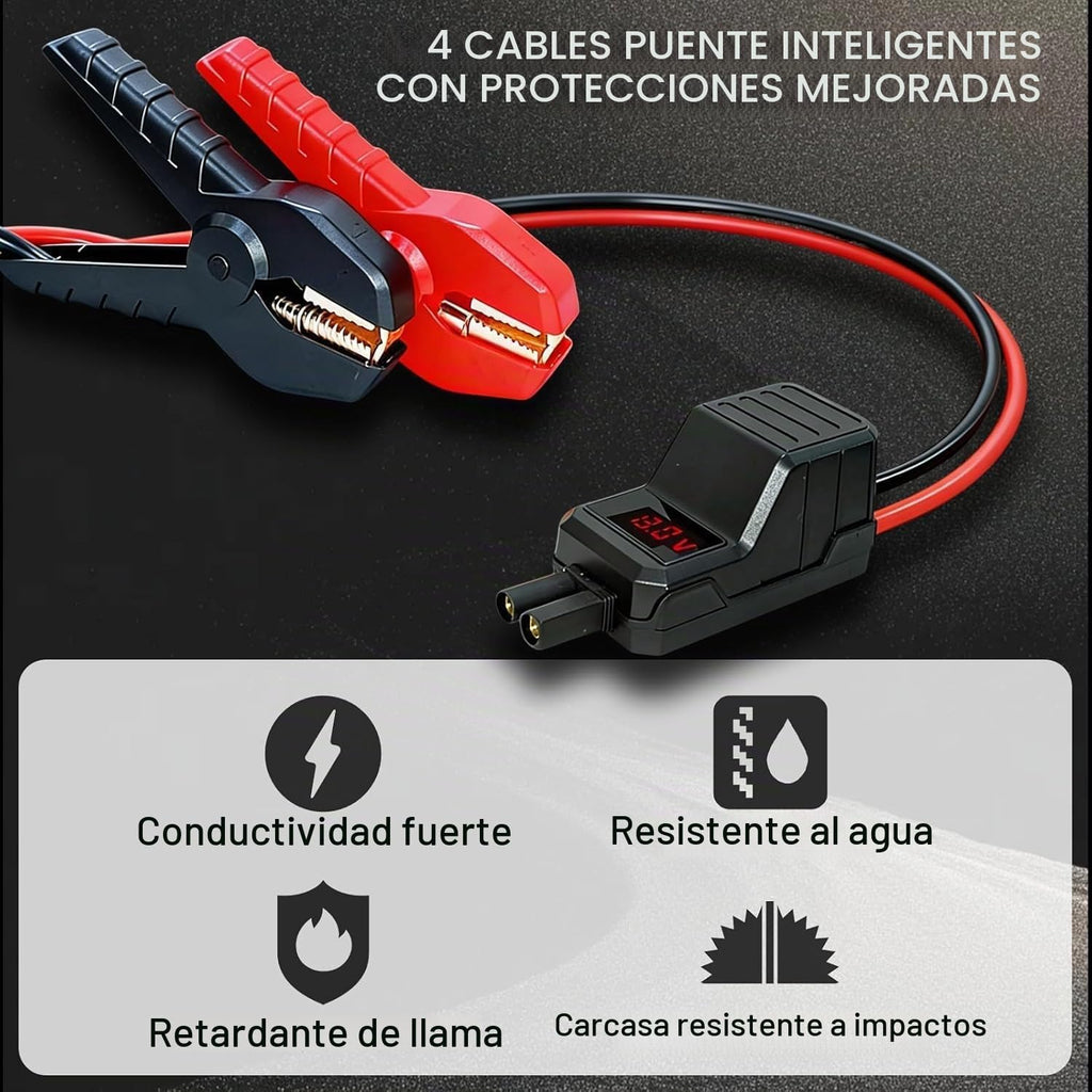 MEGAWISE - Abrazaderas de arranque de 12 V, cables de refuerzo inte...
