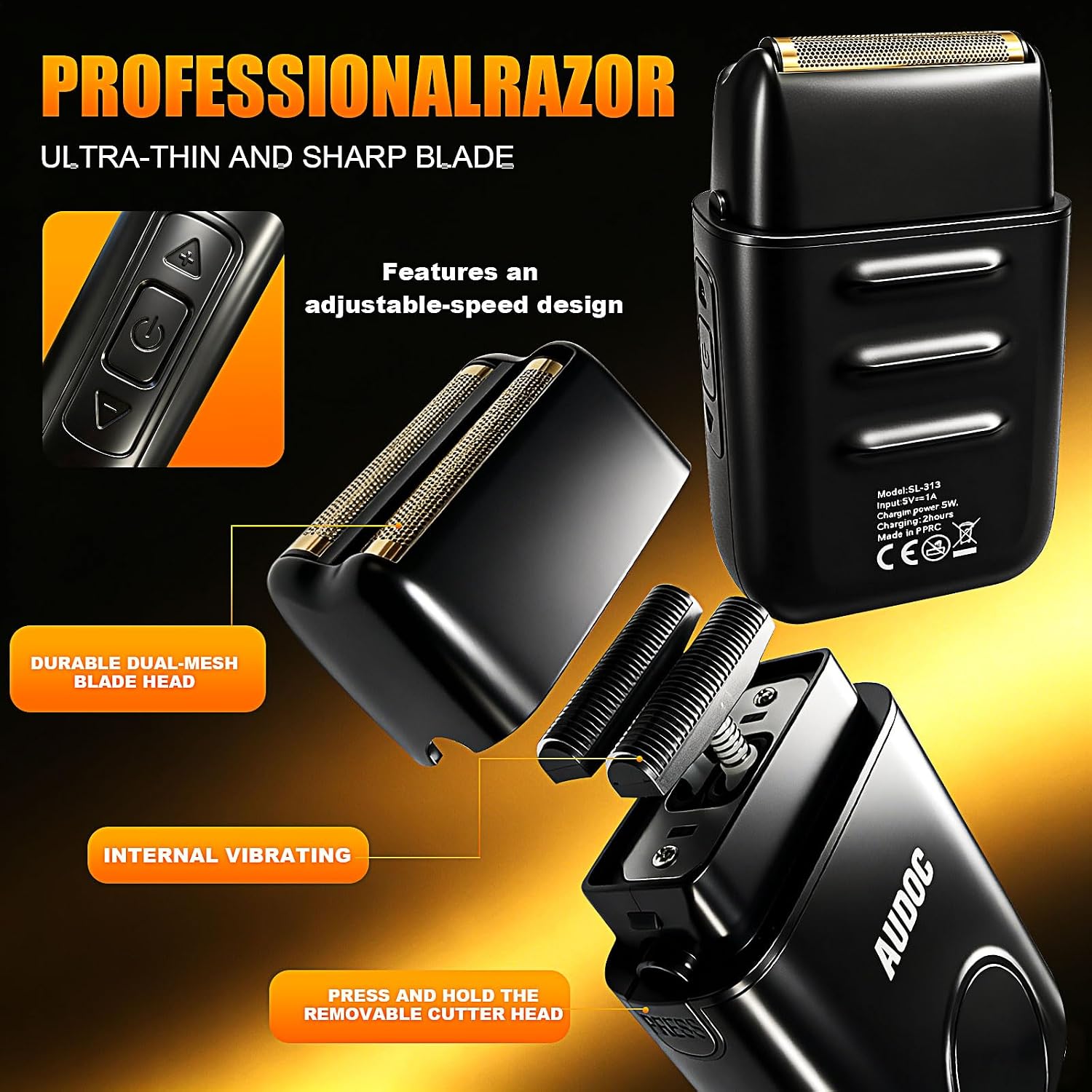 Audoc Juego de cortapelos y recortadores de pelo para hombres profe...