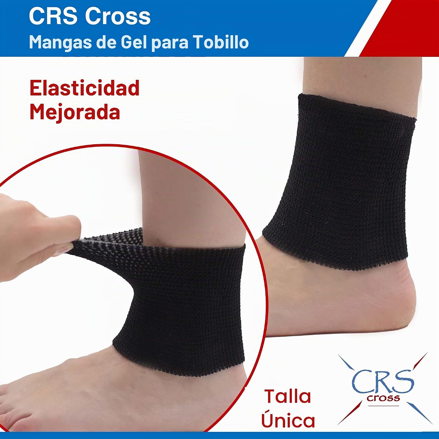 CRS Cross Mangas de gel para tobillo. Un par de calcetines acolchad...