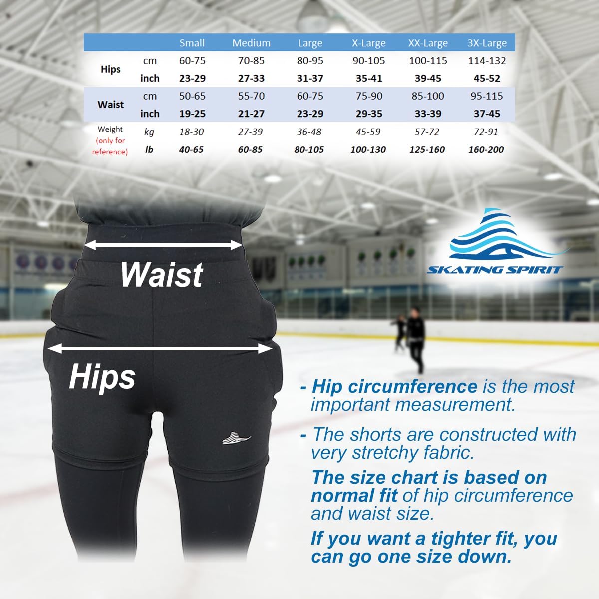 Skating Spirit Pantalones cortos acolchados protectores para el cox...