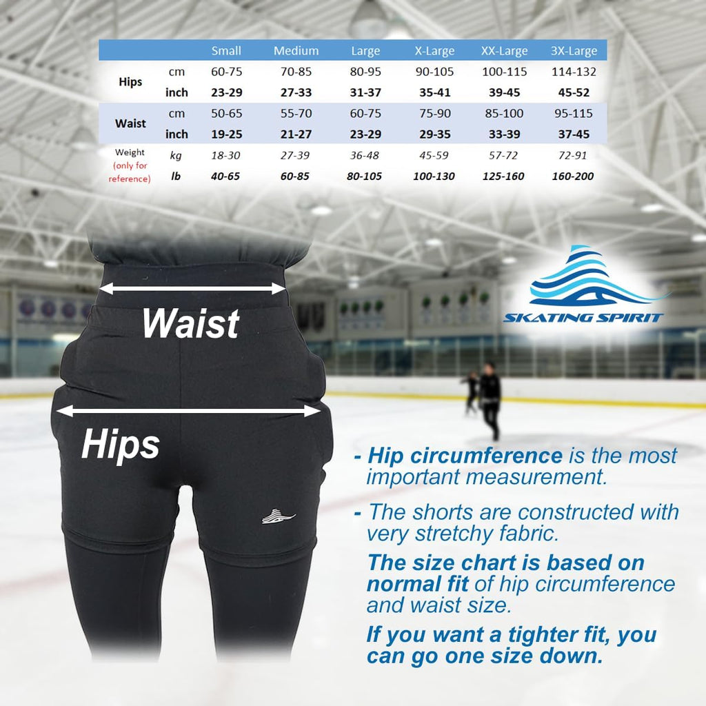 Skating Spirit Pantalones cortos acolchados protectores para el cox...